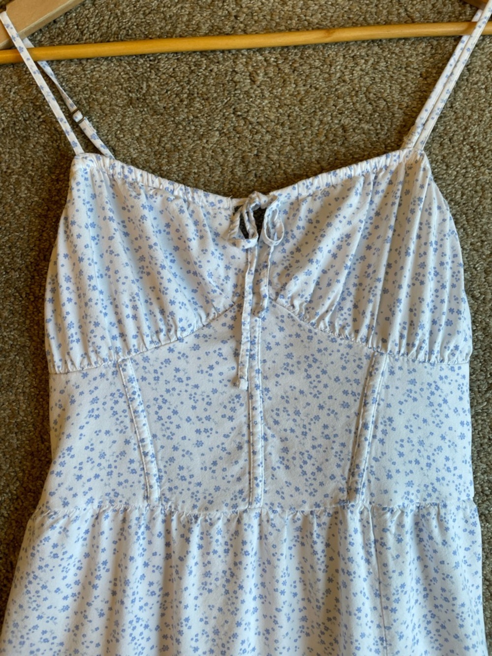 Hollister Pale Blue Floral Milkmaid Coquette Girl Dress Size M - Picture 9 of 14